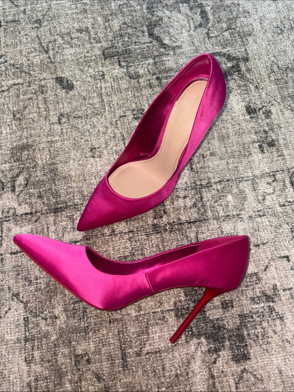 Zara Fuchsia Satin Pointed-Toe Stiletto Pumps